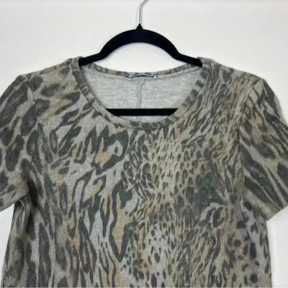 Zara Animal Print Short Sleeve Sweatshirt Dress - Picture 2 of 8